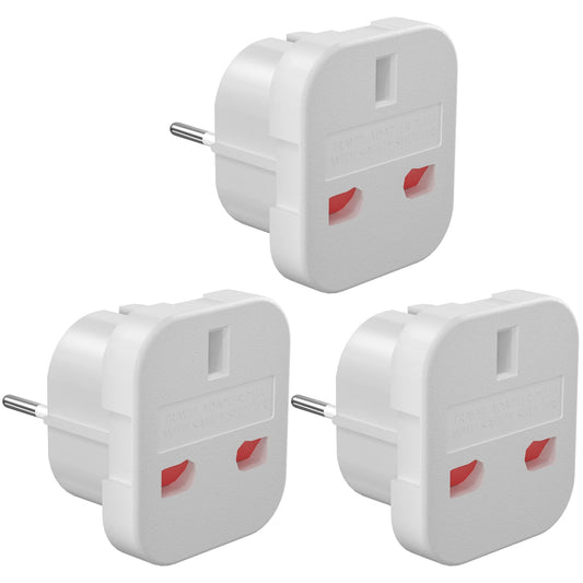 3-Piece UK to EU Plug Adapter